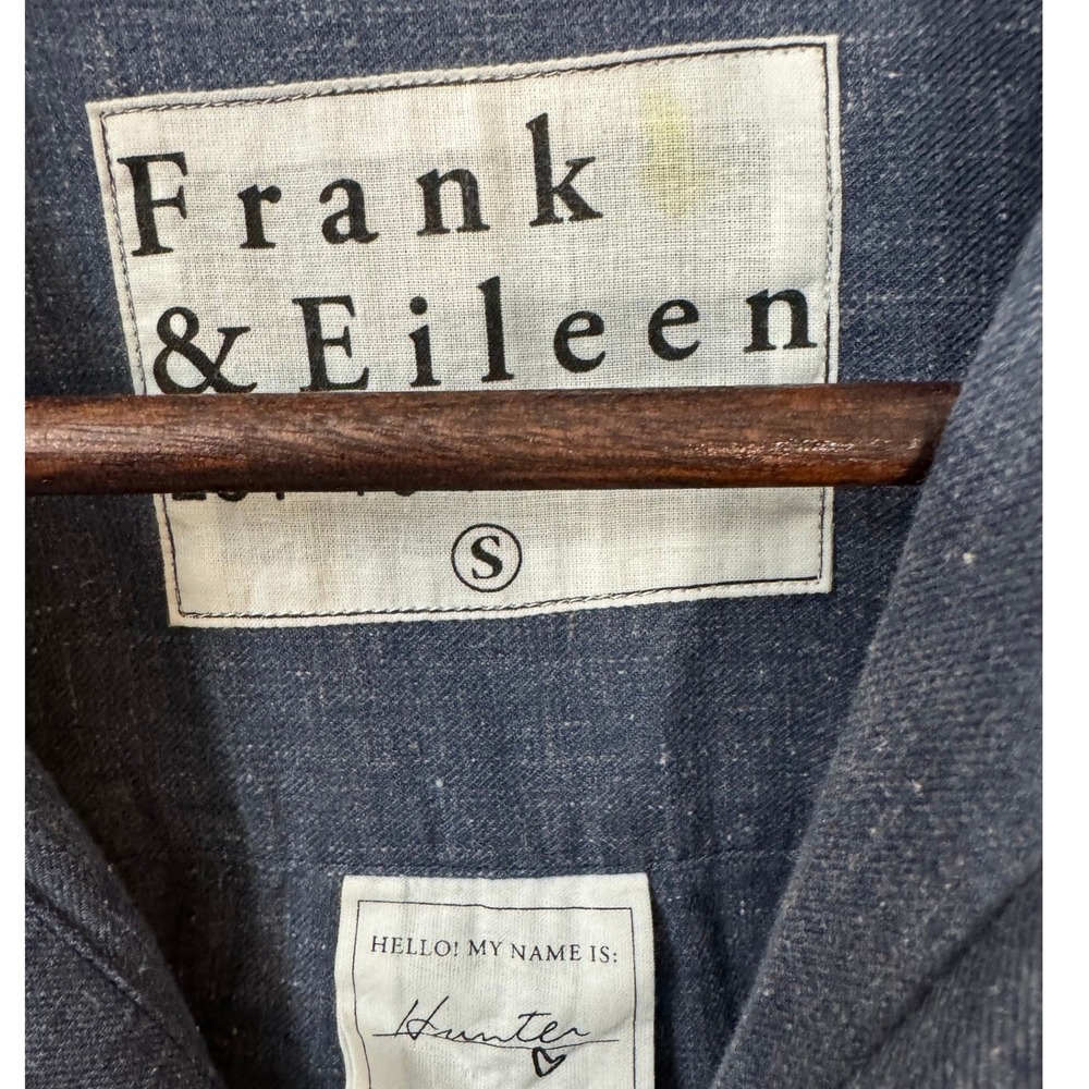Frank & Eileen Hunter Shirt Dress S Heathered Atlantic Blue Cotton Coastal - Picture 7 of 8